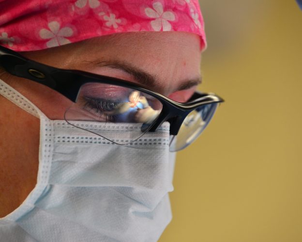 Doctor in Surgery Mask Preparing for Lap Band Surgery